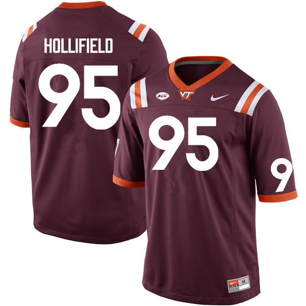 Men #95 Jack Hollifield Virginia Tech Hokies College Football Jerseys Sale-Maroon